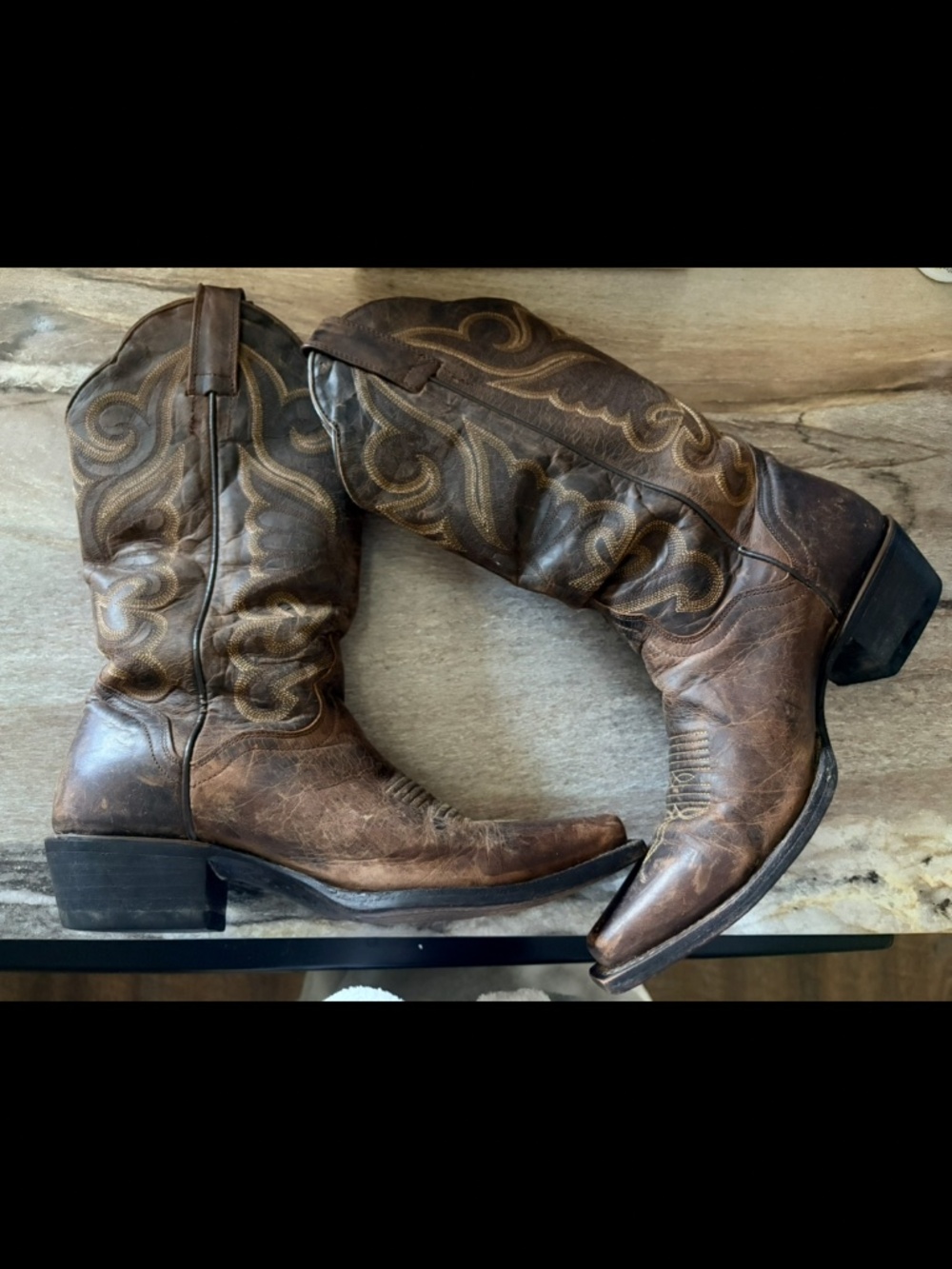 JB Dillon Womens Chocolate Cowboy Boots 6.5B JBW2300 GOAT Leather